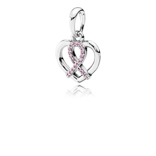 Colgante solidario PANDORA Lazo Rosa 390390PCZ Collares y colgantes
