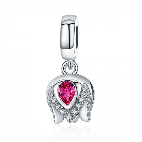 Estilo Pandora Plata Cuenta de Tulipán Colgante - SCC1027