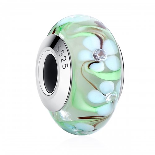 Charm de vidrio Murano estilo Pandora con flores - SCZ020