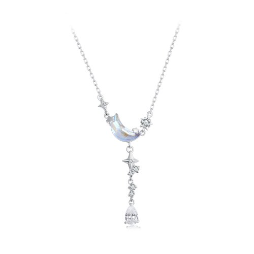 Collar con galaxia y luna estilo PANDORA - BSN380