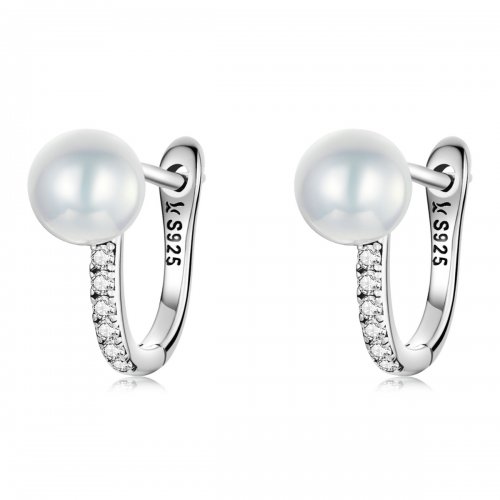 Aros de aro con cuentas de concha estilo Pandora - SCE1288