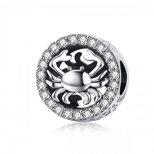 Charm de Cáncer de Plata Estilo Pandora - SCC1213