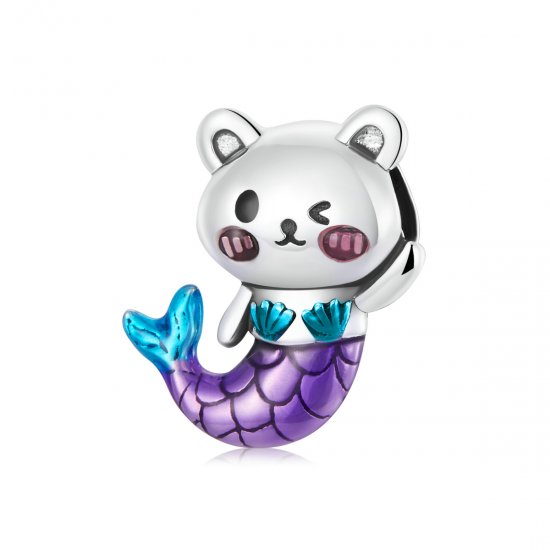 Charm de Oso de Cola de Pez al estilo Pandora - SCC2132 - Haga click en la imagen para cerrar
