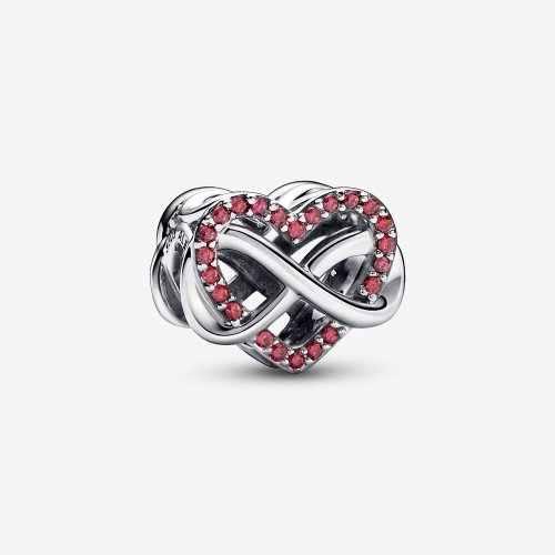Charm de corazón rojo infinito de la familia Pandora - 792246C01
