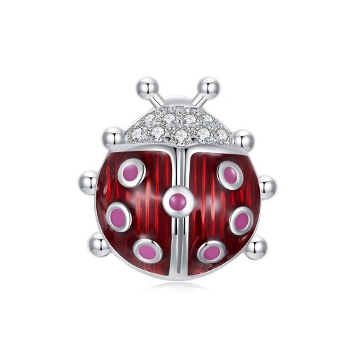 Charm estilo PANDORA con forma de mariquita que brilla en la oscuridad - SCC2735