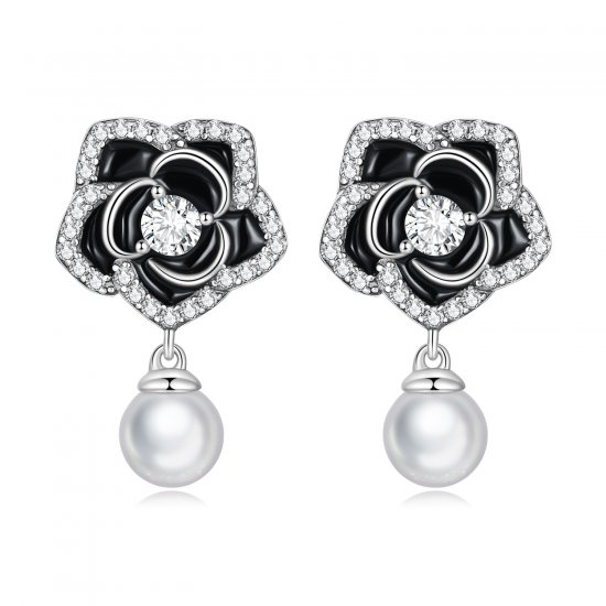 Estos aretes de perno estilo Pandora con diseño de Husky - BSE356 - Haga click en la imagen para cerrar