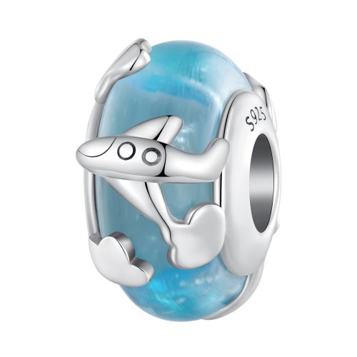 Charm de avión con acabado brillante estilo Pandora - SCC2482