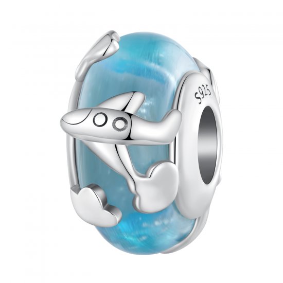 Charm de avión con acabado brillante estilo Pandora - SCC2482 - Haga click en la imagen para cerrar
