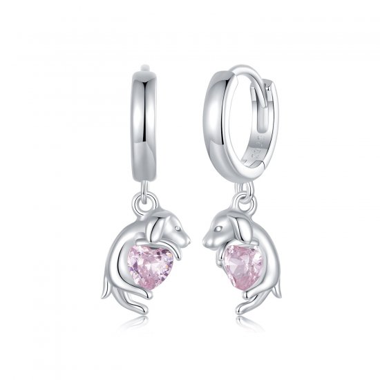 Pendientes con clip de estilo PANDORA en forma de golden retriever - SCE1759 - Haga click en la imagen para cerrar