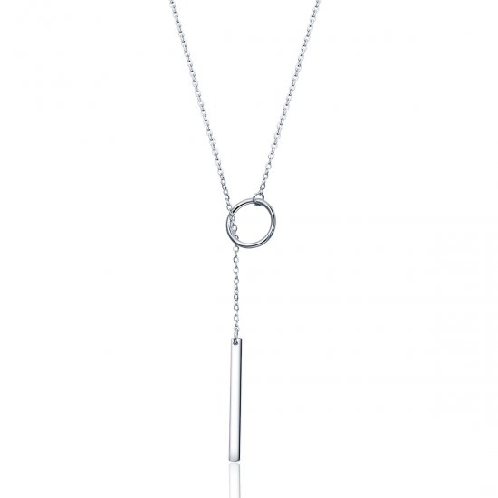Collar sencillo de estilo Pandora en plata - SCN304 - Haga click en la imagen para cerrar