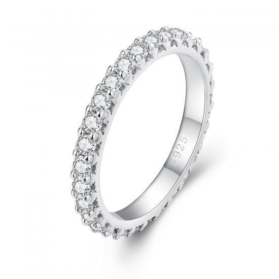 Anillo de diamante Moissanite estilo Pandora - MSR028 - Haga click en la imagen para cerrar