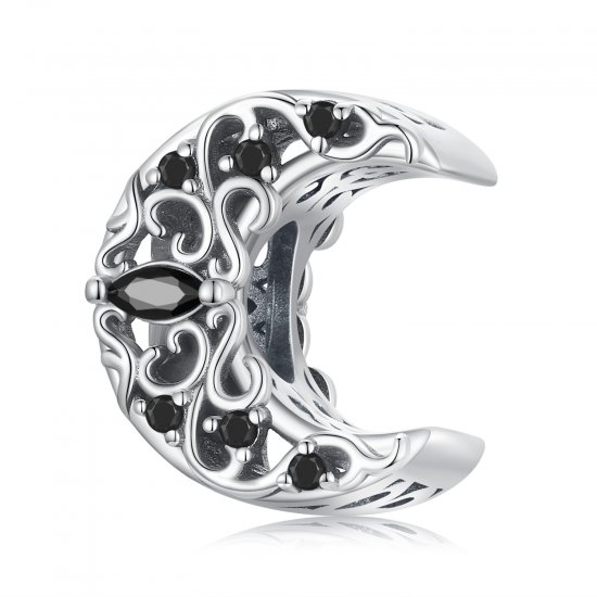 Charm de estilo Pandora con luna nocturna oscura - SCC2370 - Haga click en la imagen para cerrar