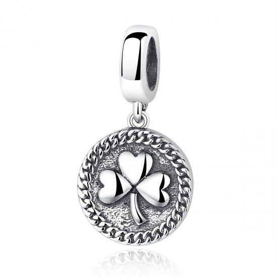 Pendiente de Trébol de Plata con Estilo Pandora - SCC039 - Haga click en la imagen para cerrar