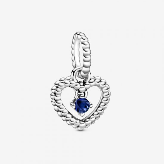 PANDORA Abalorio Colgante Corazón con Cuentas Azul Marino - 798854C12 - Haga click en la imagen para cerrar