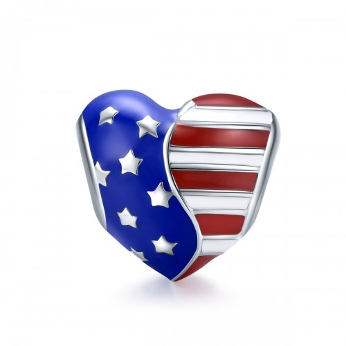 Charm estilo Pandora de la bandera estadounidense - BSC281