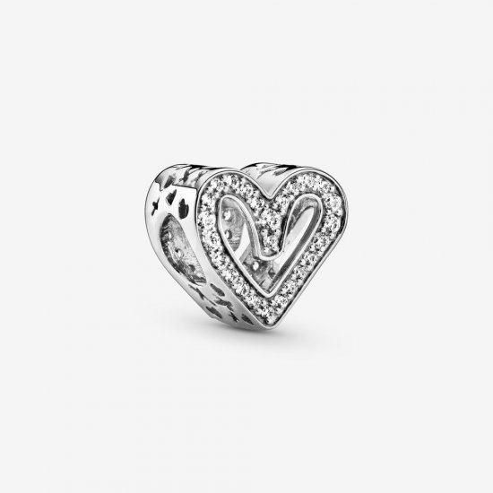 PANDORA Encanto de Corazón Brillante a Mano Alzada - 798692C01 - Haga click en la imagen para cerrar