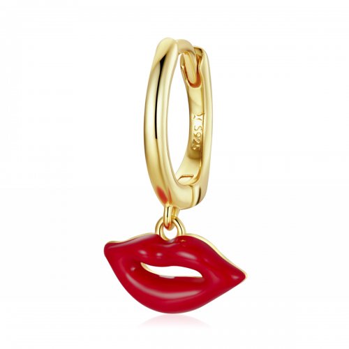 Aros estilo Pandora con labios llameantes - SCE1233