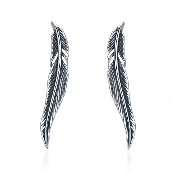 Pendientes de Botón de Estilo Pandora con Alas Retro de Plata - SCE258 - Haga click en la imagen para cerrar