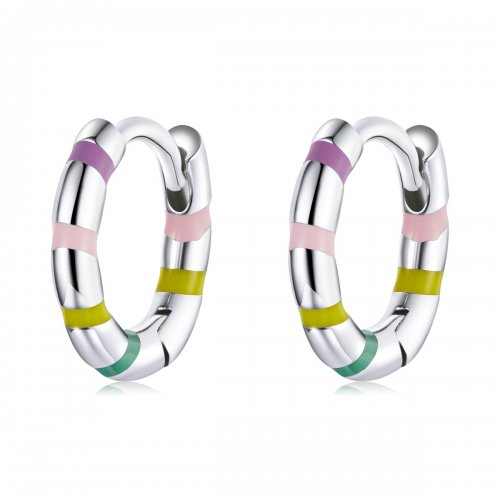 Pendientes de aro estilo Pandora mini con lazo - SCE1284