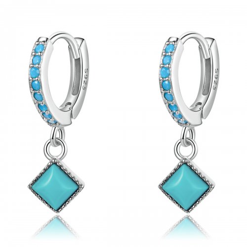 Aros de estilo Pandora con turquesa - SCE1307