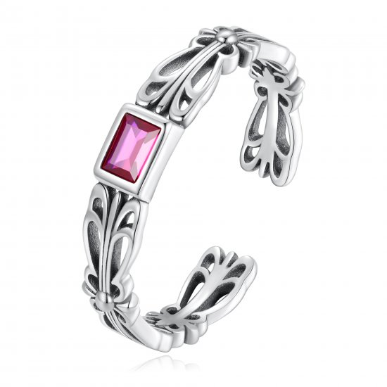 Anillo abierto de estilo retro con patrón al estilo de Pandora - SCR880 - Haga click en la imagen para cerrar
