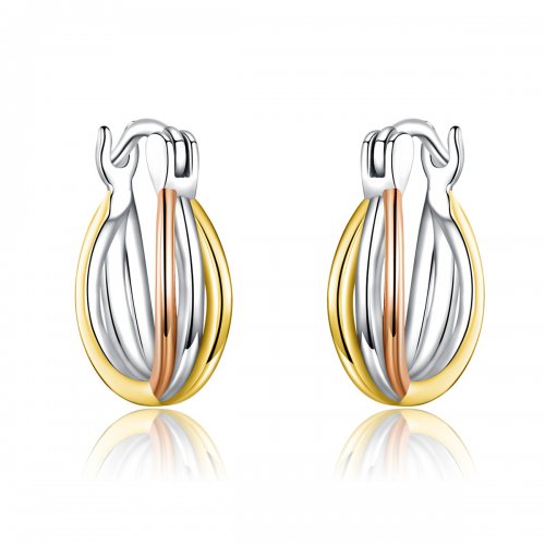 Pendientes de Tuerca Bicolor Estilo Pandora - SCE719