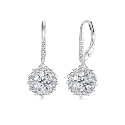 Pendientes de moissanita brillante de 1 ct estilo PANDORA (dos certificados) - MSE046