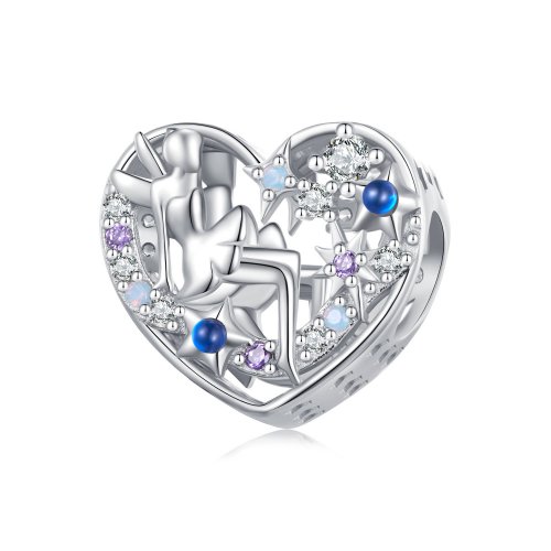 Charm de corazón de elfo del día y la noche en estilo Pandora - SCC2553
