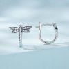 Aretes de aro estilo Pandora con libélulas - SCE1511