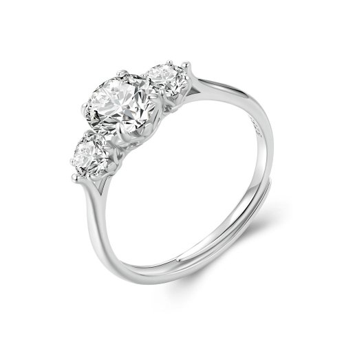 Anillo romántico de moissanita de 1 ct con estilo PANDORA (con un certificado) - MSR051-E