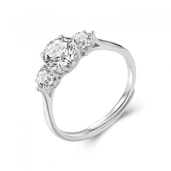 Anillo romántico de moissanita de 1 ct con estilo PANDORA (con un certificado) - MSR051-E - Haga click en la imagen para cerrar