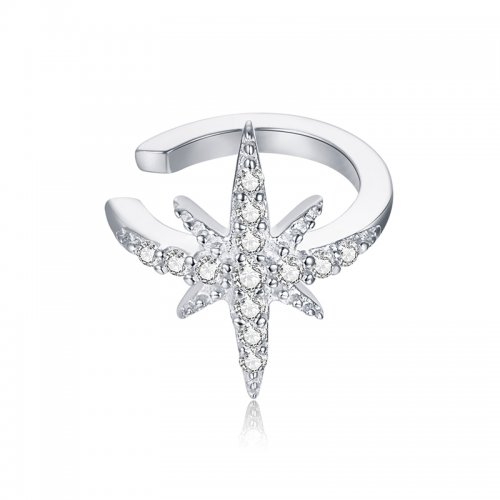 Clip de Oreja de Estilo Pandora en Plata con Estrella - SCE999-A