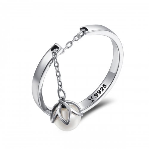 Anillo de plata estilo Pandora con lágrimas de flores - SCR165