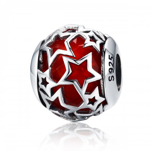 Charm de Estrellas Románticas de Plata Estilo Pandora - SCC509