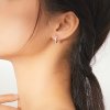 Aretes de argolla plateados con símbolo infinito al estilo Pandora - SCE872