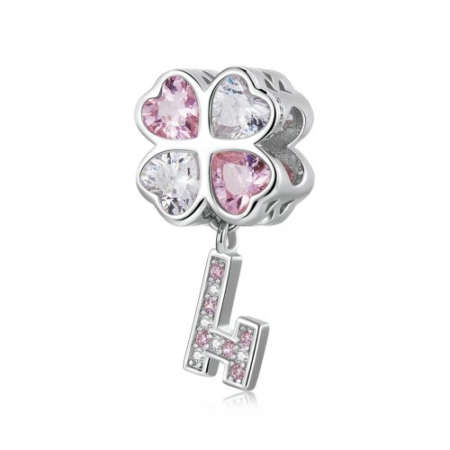 Charm de corazón de trébol de la suerte estilo Pandora - SCC2123