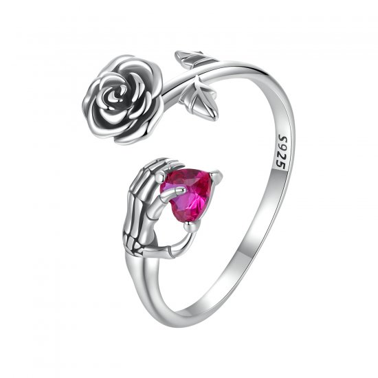 Pulsera con esqueleto de rosa estilo PANDORA - BSR606-E - Haga click en la imagen para cerrar