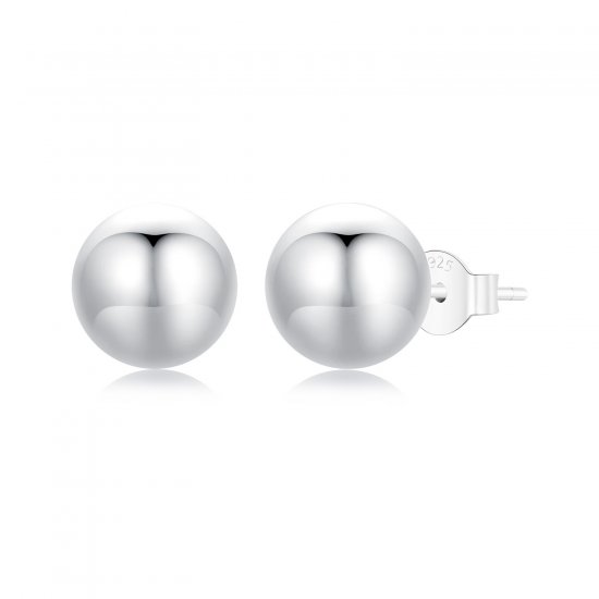 Pendientes de botón con bola mediana estilo PANDORA - SCE1725-M - Haga click en la imagen para cerrar