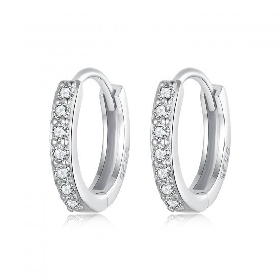 Pendientes sencillos de plata de ley estilo PANDORA - BSE1060-AS - Haga click en la imagen para cerrar