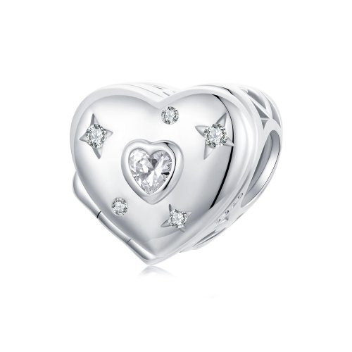 Cuentas de corazón que se abren y cierran para San Valentín, estilo PANDORA - BSC973 Cuentas de corazón que se abren y cierran para San Valentín, estilo PANDORA - BSC973