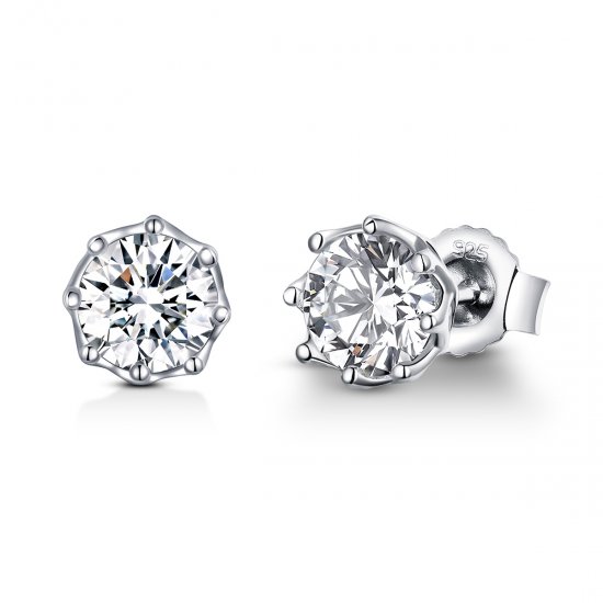 Pendientes de tuerca de plata estilo Pandora - SCE499 - Haga click en la imagen para cerrar