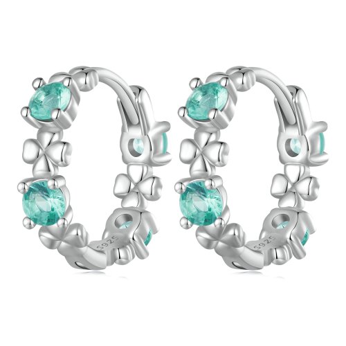 Pendientes de Aro con Diseño de Hoja Estilo Pandora - SCE1660