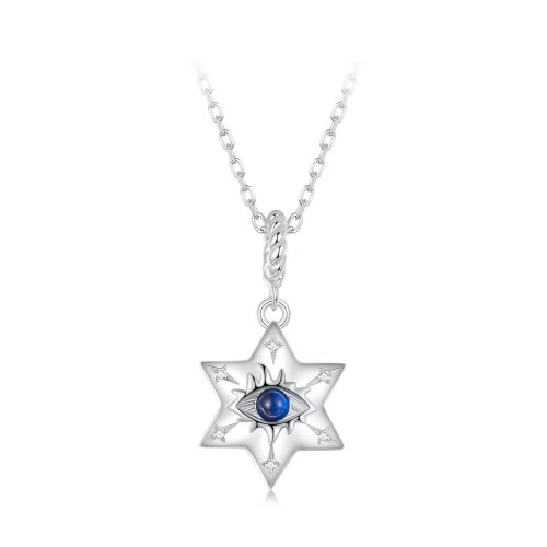 Collar con forma de ojo de demonio y estrella en estilo PANDORA - BSN397