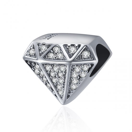 Charm de Amor de Diamante de Plata Estilo Pandora - SCC397 - Haga click en la imagen para cerrar