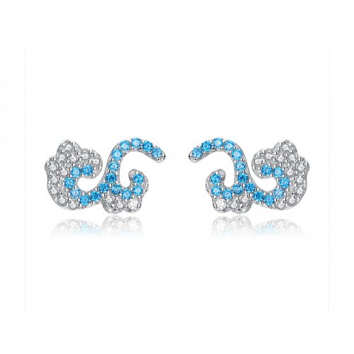 Pendientes de botón estilo Pandora con diseño de spray de verano - BSE121