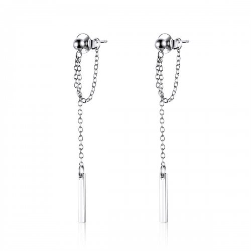 Pendientes colgantes de geometría ligera en plata de estilo Pandora - SCE550