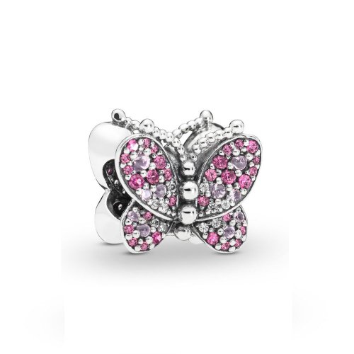 Charm PANDORA en plata de ley Mariposa Rosa Deslumbrante - 797882NCCMX