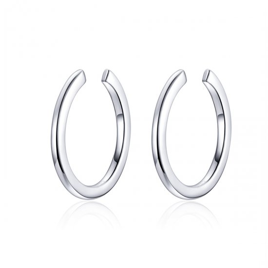 Aros de plata estilo Pandora con diseño simple - SCE647 - Haga click en la imagen para cerrar