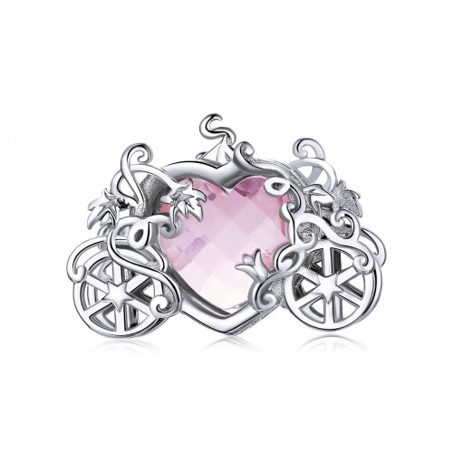 Amuleto estilo Pandora en plata con forma de Carroza Mágica - BSC412