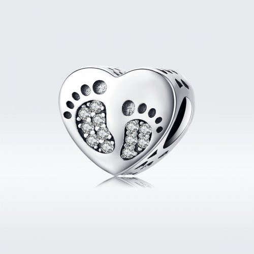 Charm de estilo Pandora con huellas de plata - SCC1395